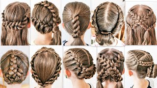 10 SIMPLE and BEAUTIFUL hairstyles for every day Easy braided hairstyles [upl. by Dnivra581]