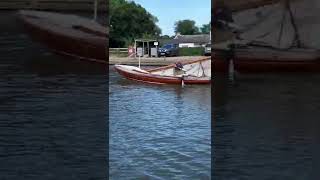 Old wooden sailing boat at Ludham [upl. by Ynattib]