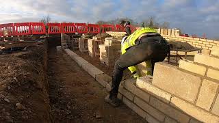 RAW footage Bricklaying Team work makes the dream work [upl. by Soracco725]