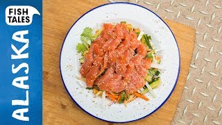 Wild SALMON Sashimi Salad  Bart van Olphen [upl. by Atnomed]