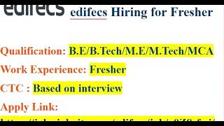 edifecs Hiring for Fresher [upl. by Elna294]