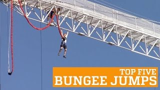 TOP FIVE BUNGEE JUMPS  PEOPLE ARE AWESOME [upl. by Lanoil77]