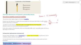 Eyesencks Theory of Personality [upl. by Rosco]