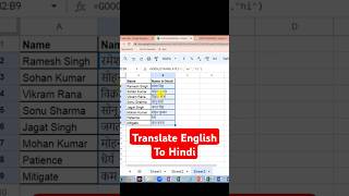 Translate English to Hindi  Excel tutorials in Hindi excelgyan excelcourse excelworld exceltips [upl. by James614]