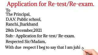 application for retest reexamwrite an application for reexam [upl. by Purington]