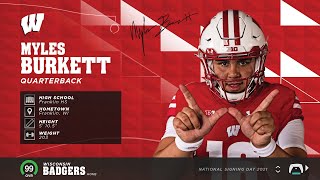 Myles Burkett  National Signing Day  Wisconsin 22 [upl. by Anaib]