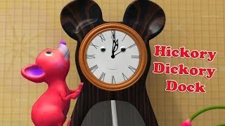 Hickory Dickory Dock Nursery Rhyme With Lyrics in 3D for Children [upl. by Esej]