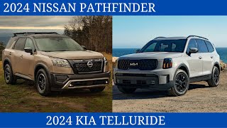 2024 Nissan Pathfinder Vs 2024 Kia Telluride Comparison details  Which SUV is Right for You [upl. by Eciuqram693]