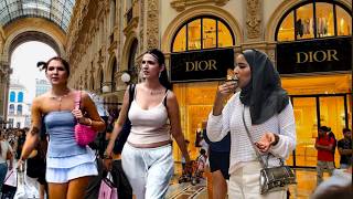 Elles viennent à MILAN pour lamour du Luxe  Walking tour à Galleria Vittorio Emanuele [upl. by Warde]