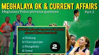 Meghalaya GK 2024  Meghalaya Current affairs 2024  Part2 [upl. by Haet]