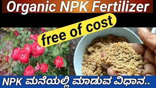 ರೂಪಾಯಿ ಖರ್ಚಿಲ್ಲದ ಆರ್ಗಾನಿಕ್ NPK ಮಾಡುವ ಸುಲಭ ವಿಧಾನhow to make organic NPK at homeNPK Fertilizer [upl. by Anaihr]