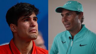 Rafael Nadal sent an emotional message to quotcryingquot Carlos Alcaraz [upl. by Chessy]