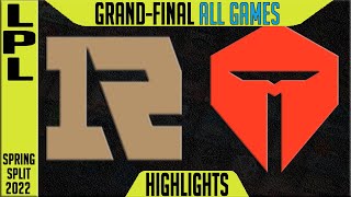 RNG vs TES Highlights ALL GAMES  GrandFinal LPL Playoffs Spring 2022  Royal vs TOP Esports [upl. by Pontius]