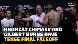 Khamzat Chimaev Gilbert Burns Have To Be Separated In Tense Final Faceoff  UFC 273 [upl. by Gabrielli]