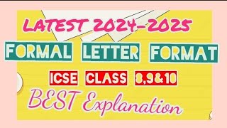 ICSE Board Formal letter format letter writing format latest class 10 icse class 9 class 8 letter [upl. by Wilfred]