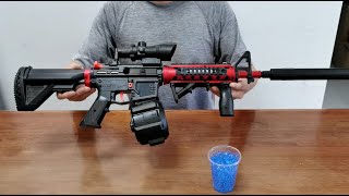 M4a1 Gel Blaster with Drum Unboxing 2023  Electric Splatter Ball Toy Gun [upl. by Yknip316]