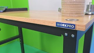 WORKPRO Garage Workbench 48quotX22quot Adjustable Workbench with Wheels and Leveling Feet [upl. by Ener]