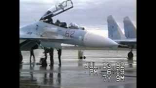 Sukhoi Su27 Flankers visit Grand Forks AFB [upl. by Odlanar]