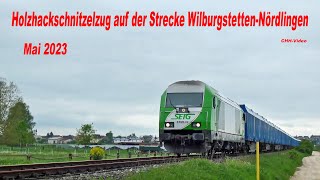 Holzhackschnitzelzug auf der Strecke WilburgstettenNördlingen  Mai 2023 [upl. by Namaj644]