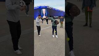 Juggling with tennis fans at ATP Finals in Turin 🎾🔥 juventus freestyle [upl. by Eybbob]