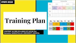 Training plan scientific principles  MPED BPEDpe sports principles sportstraining [upl. by Eelirol906]