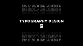 Typography Premiere Pro Tutorial [upl. by Debora]