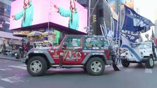 Trump Victory Car Parade drives through Times Square NYC [upl. by Erick]