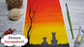 ✅ PICTURA SIMPLA pentru INCEPATORI 🐶 Tutorial Arta si Desen Romania  O Pictura pe zi [upl. by Ellekim]