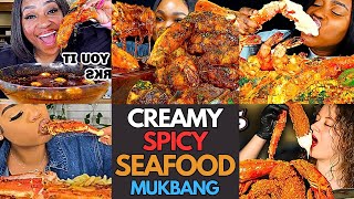 🍤😋👌Creamy Spicy Seafood Mukbang A Seafood BOIL with a Kick  MUKBANG COMPILATION🌶️🦐🦀 [upl. by Marra]