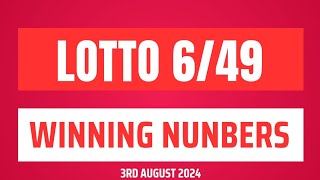 Lotto 649 Winning Numbers 3rd August 2024 [upl. by Erdua]