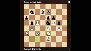 Samuel Reshevsky vs Larry Melvyn Evans  Amsterdam Interzonal 1964  Round 6 [upl. by Suoinuj]