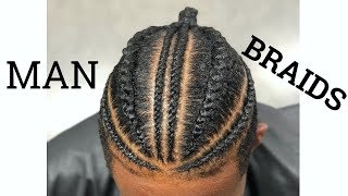 How To Man Braids  Braids For Men  Braided Man Bun [upl. by Wilek319]