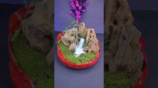 Mountain waterfall ⛰️  shorts trending viralvideo craft arts [upl. by Jenei]