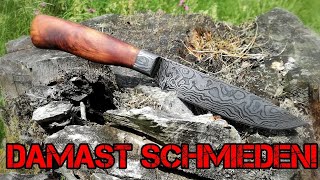 Damastmesser selber schmieden  So schaffst auch du es  Subtitled [upl. by Aneev]