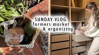 SUNDAY VLOG farmers market amp organizing  XO MaCenna Vlogs [upl. by Aveneg109]