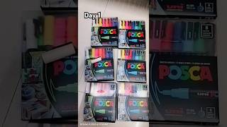 Day1 Unboxing PoscaPosco Marker pen 24Set and 12set posca markers shorts day 1v1youtubeshorts [upl. by Lorry]