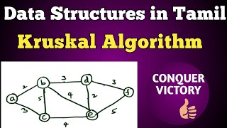 29 Kruskal Algorithm in Tamil  Minimum Spanning tree  Data Structures in Tamil  Examples [upl. by Diena]