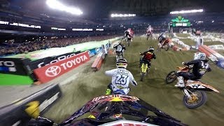 GoPro James Stewart 14th to 1st  2014 Monster Energy Supercross Toronto [upl. by Ericka]