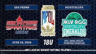 Junior MPBL Season 2  San Pedro Spartans VS Muntinlupa JKLV RGG Emeralds 18U [upl. by Irme]