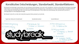 Konstitutive Entscheidungen Standortwahl Standortfaktoren  Betriebswirtschaftslehre [upl. by Uriia]