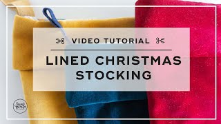 How to sew a lined Christmas stocking free pattern [upl. by Mcmullan]