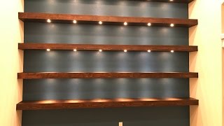 Build walltowall shelves with recessed lights [upl. by Anavahs]