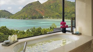 Raffles Seychelles  full tour of a five star beach resort [upl. by Nnylrac236]