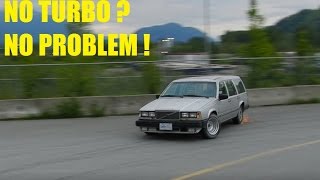 114HP VOLVO WAGON DRIFTS ON DRY PAVEMENT [upl. by Clarkin]