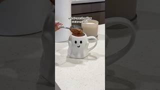 Cacao  marshmallows  ghost mug  perfect 👻🤎 recipes helloween boo spoky fall autumn [upl. by Anilos324]