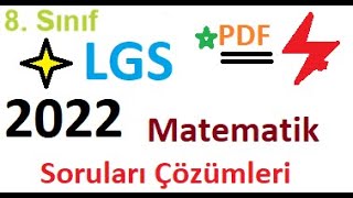 2022 LGS  Matematik Soruları Çözümleri  PDF  Sayısal  LGS 2022 Matematik soruları çözümleri [upl. by Mullins]