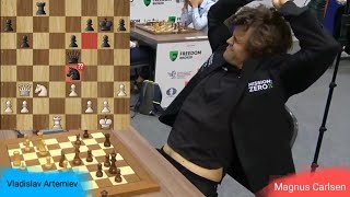 Magnus Carlsen Blunders His Knight  Vladislav Artemiev Vs Magnus Carlsen [upl. by Beberg489]