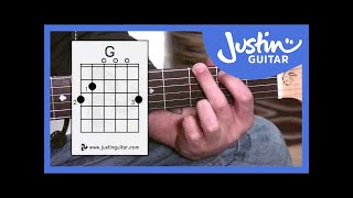 G Chord  Guitar For Beginners  Stage 3 Guitar Lesson  JustinGuitar BC131 [upl. by Archle360]