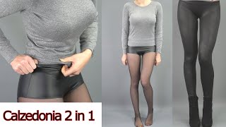 PANTYHOSE 2 in 1 amp Leather Leggings Style TIGHTS REVIEW TRY ON amp UNBOXING How to style [upl. by Frisse141]