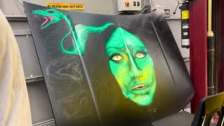 Ratteree Irving ISD Collision this student has great talent knows his colors painting medusa ￼ [upl. by Manard]